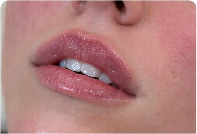 Lip fillers treatment result showing enhanced volume and definition