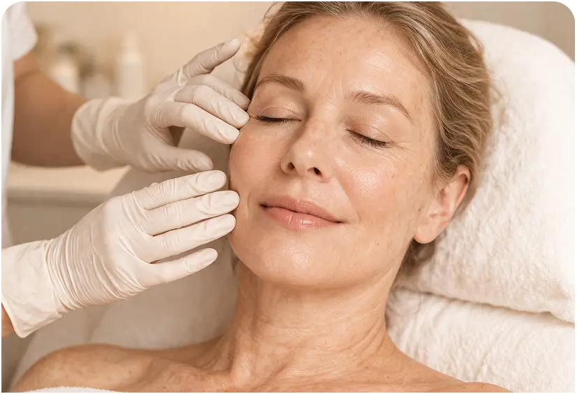 Skin rejuvenation facial treatment improving texture and reducing fine lines