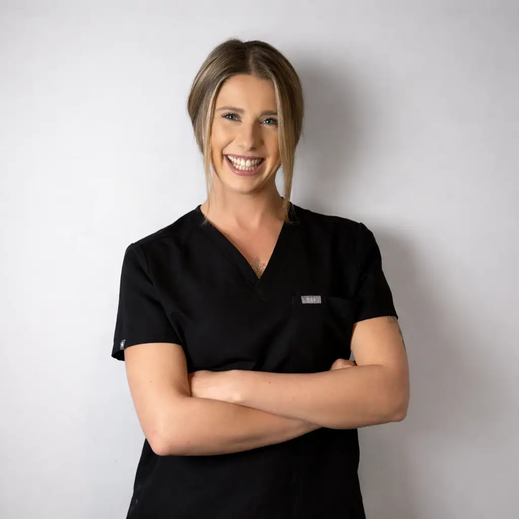 Megan aesthetic practitioner Bournemouth Soluna Aesthetics smiling clinician portrait